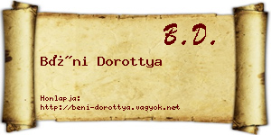 Béni Dorottya névjegykártya